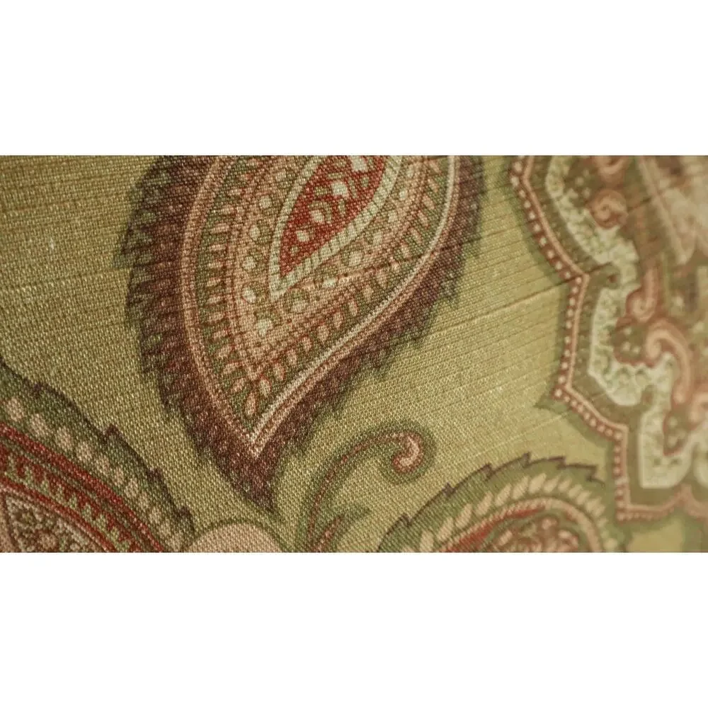 Vintage 90s Y2K Gold Red Paisley Square Pillow Decorative Throw Boho Hippie